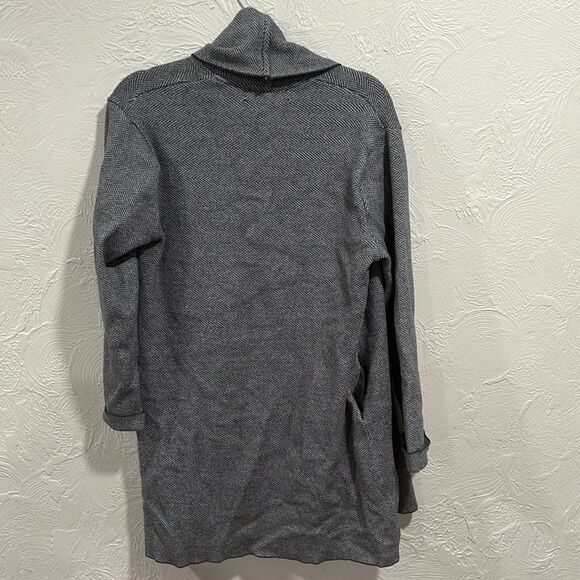 ZARA Gray Herringbone Long Knit Cardigan Size Small - Picture 7 of 8